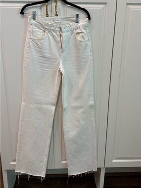 MANGO white denim flare jeans
